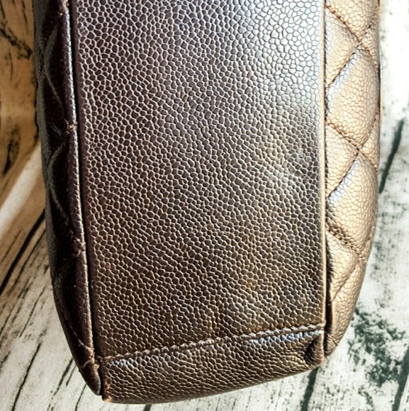 Dark Brown Chanel PST shopper tote - Picture 4 of 8